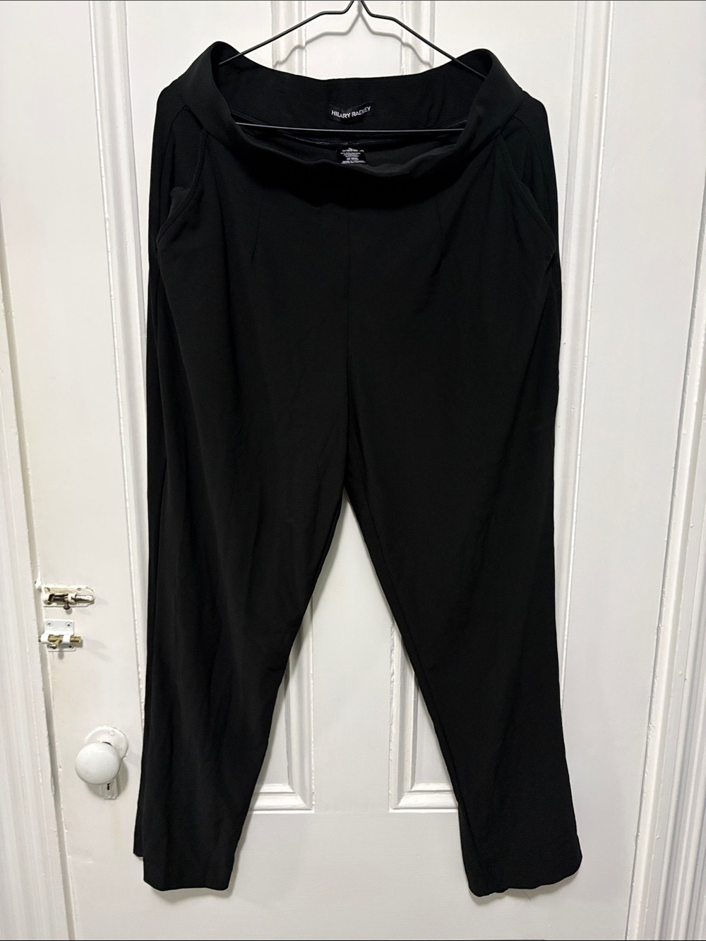 Hilary Radley Black Straight-Leg Pull-On Pants